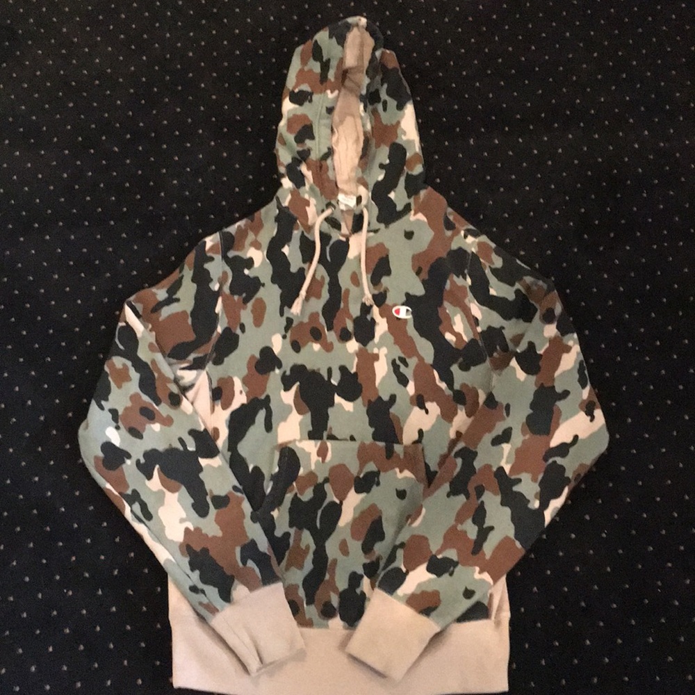 RARE Champion Reverse Weave Camo Hoodie